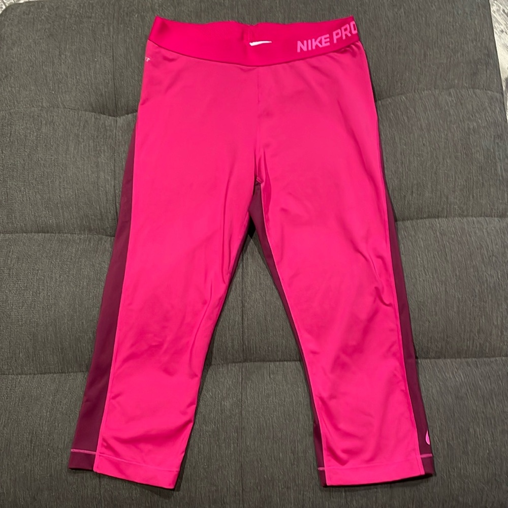 Women’s Nike Dry Fit 3/4 Legging Pant 2 Toned Pink Size Large
